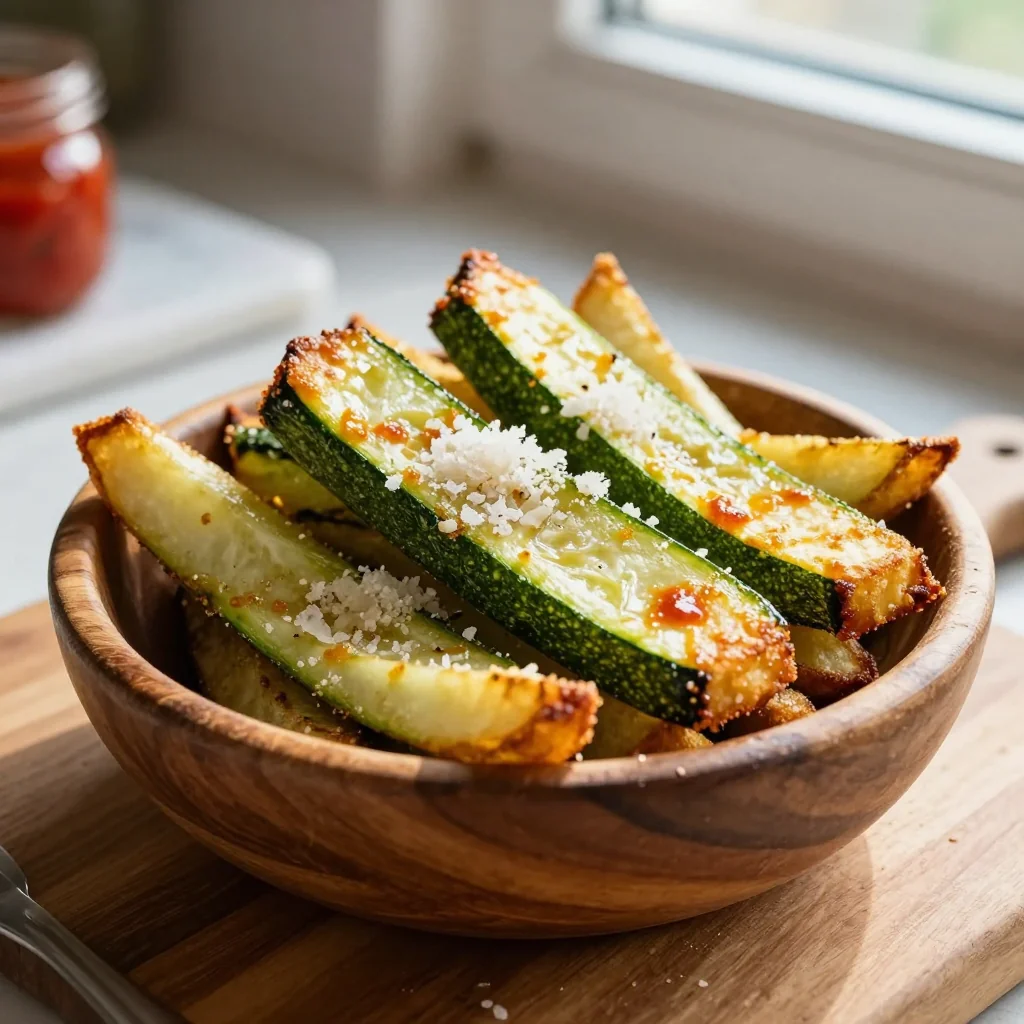 Baked Parmesan Zucchini Fries with Marinara Sauce