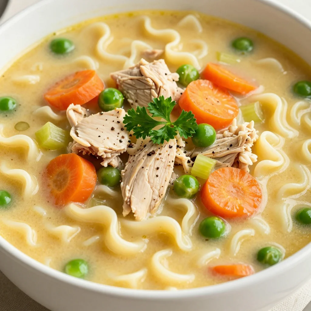 Creamy Chicken Noodle Soup For A Sick Day Cure