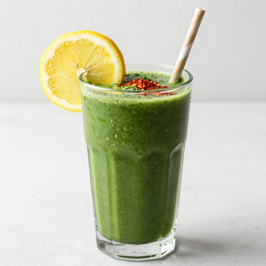 New Year Detox Smoothie with Lemon and Cayenne