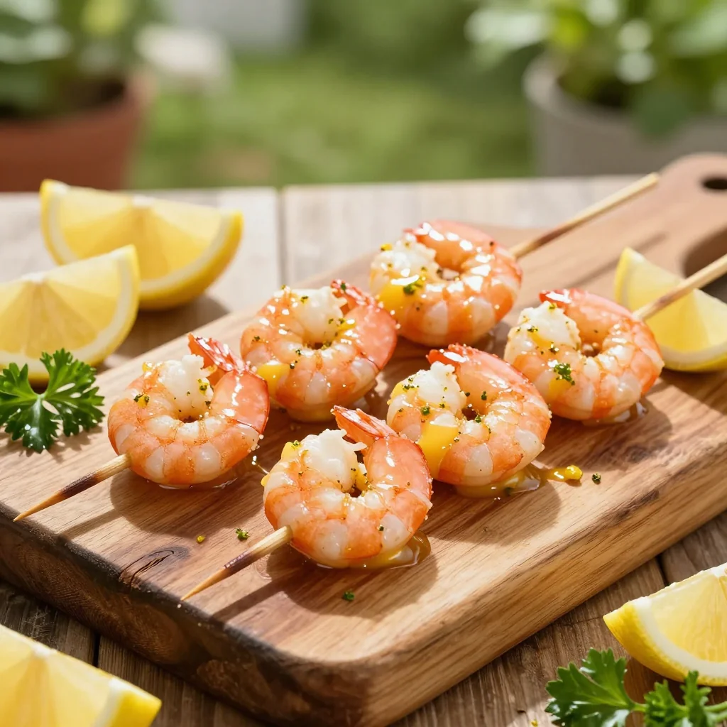 Shrimp Skewers with Lemon Garlic Butter