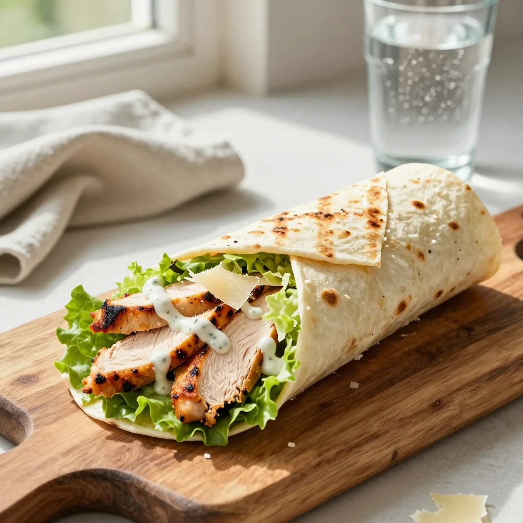 Chicken Caesar Salad Wrap with Grilled Chicken