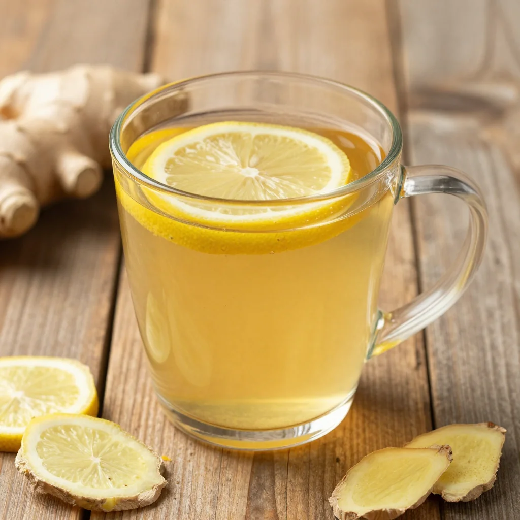 New Year Detox Tea with Ginger and Lemon for Health