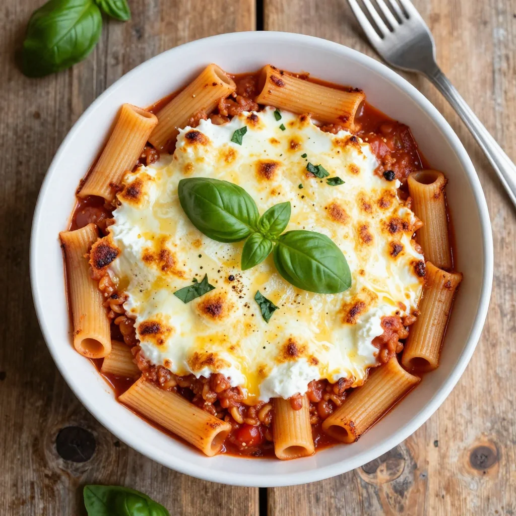Budget Friendly Baked Ziti With Mozzarella And Ricotta