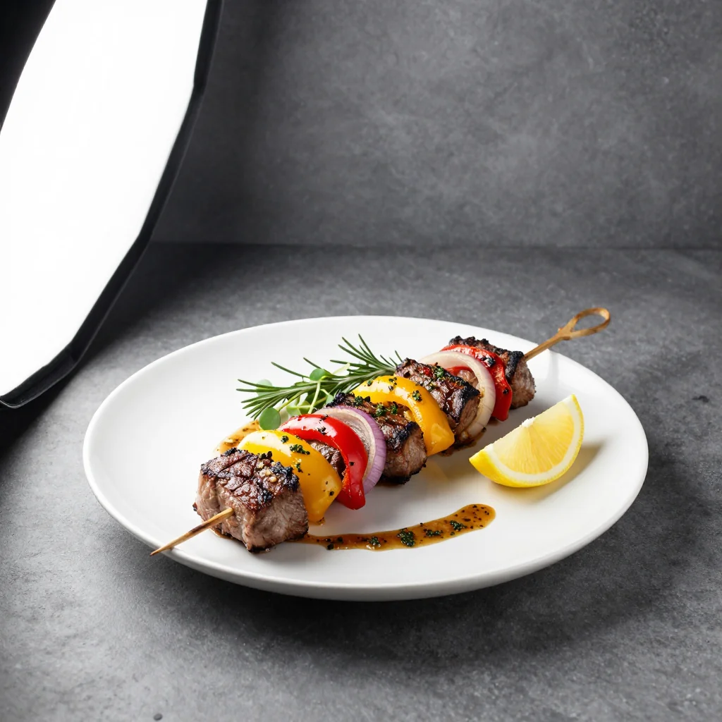Grilled Steak Kebabs with Peppers and Onions