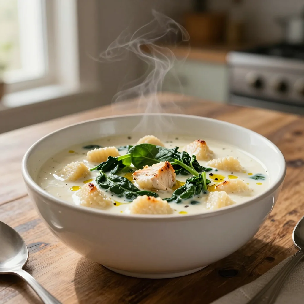 Creamy Chicken Gnocchi Soup with Spinach