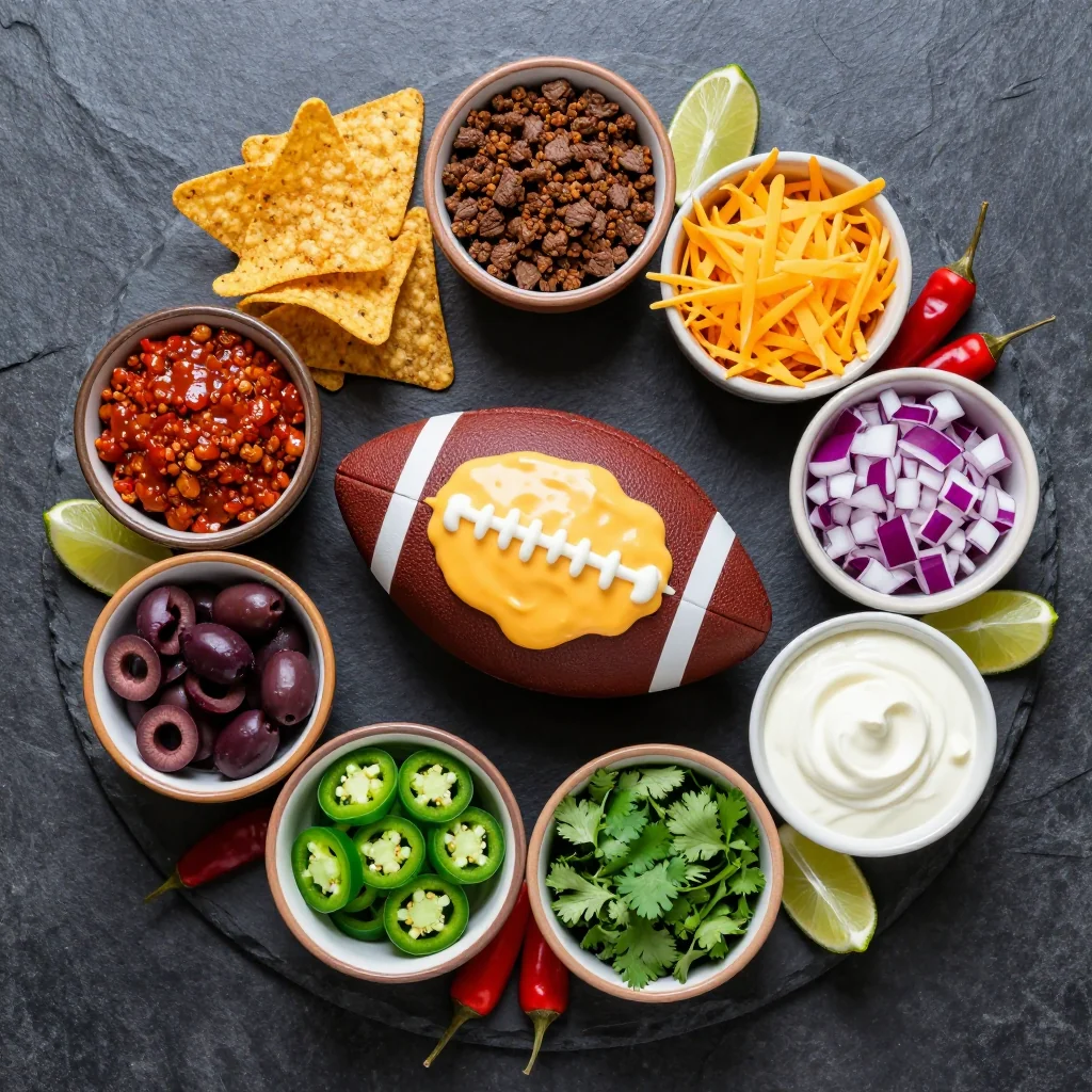 Ingredients for Football Nachos