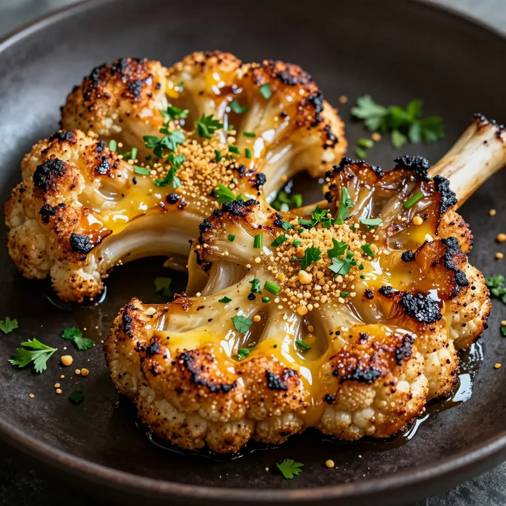 Garlic Butter Roasted Cauliflower Steaks