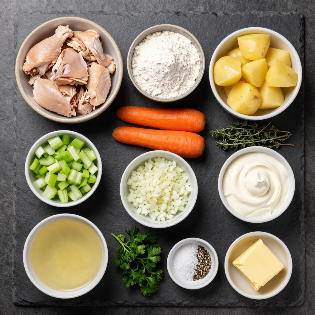 Ingredients for slow cooker chicken and dumplings