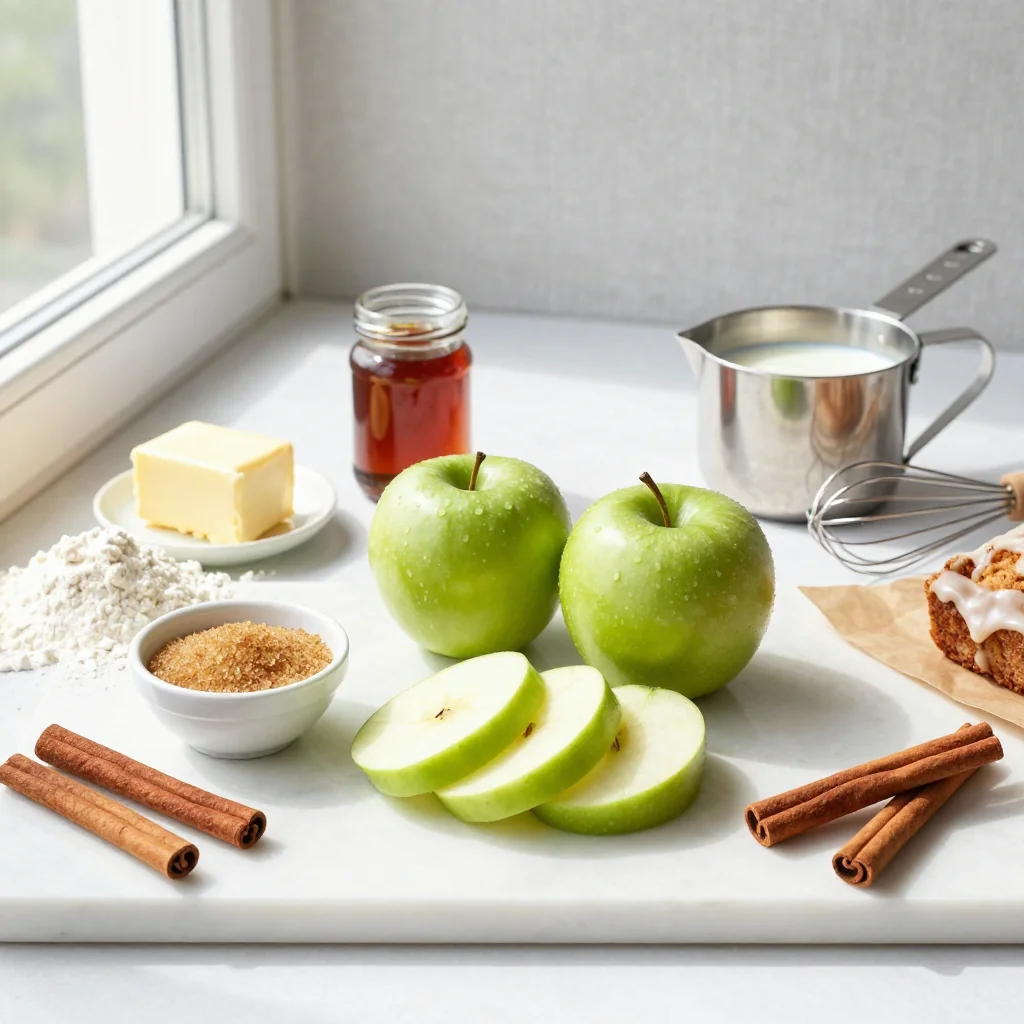 All ingredients for Apple Cinnamon Bread with Vanilla Glaze