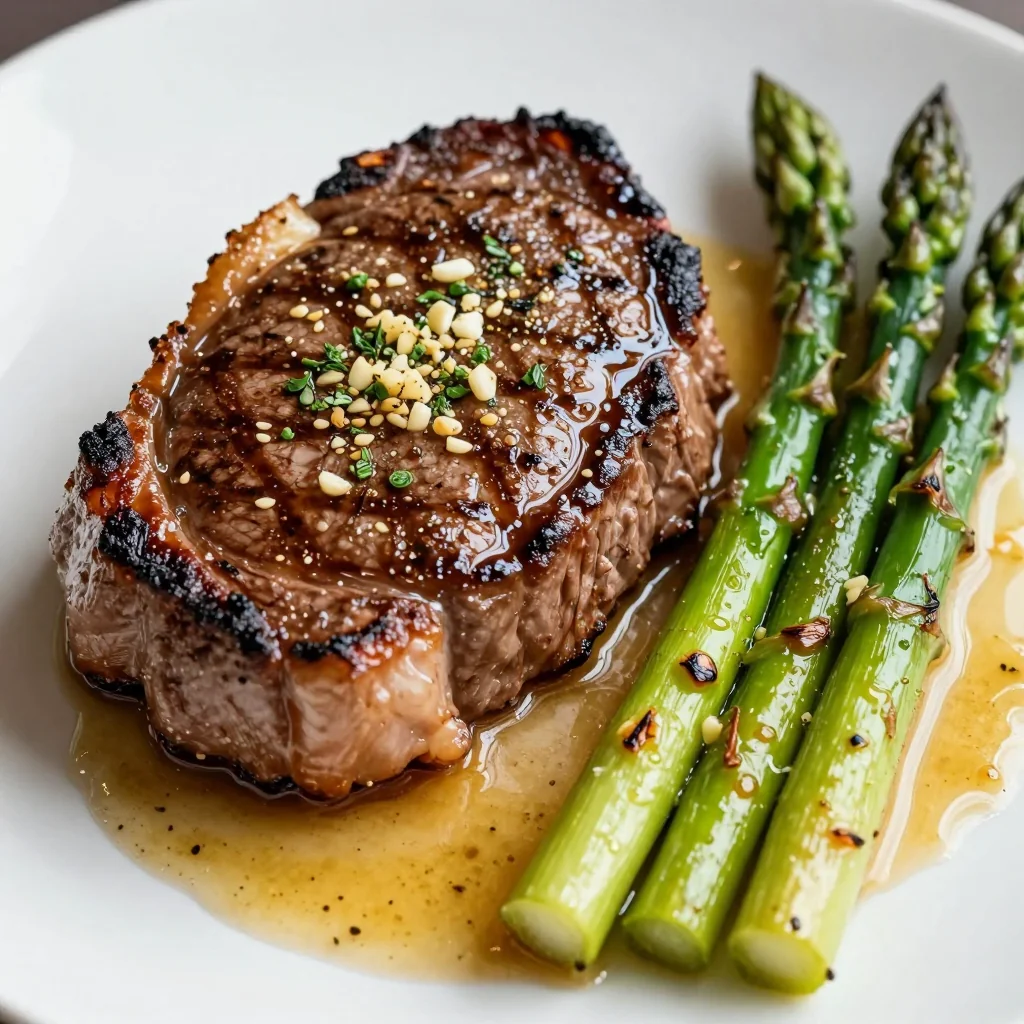 Garlic Butter Steak With Roasted Asparagus