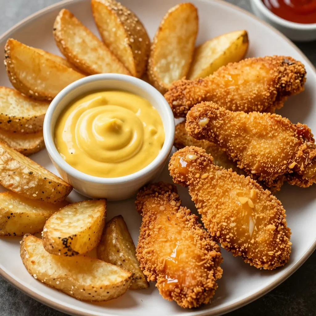 Kid-Friendly Chicken and Potato Wedges with Dip