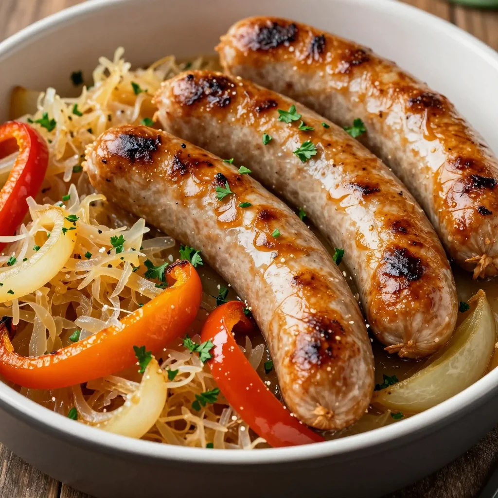 Easy Sheet Pan Sausage and Sauerkraut for a German Meal