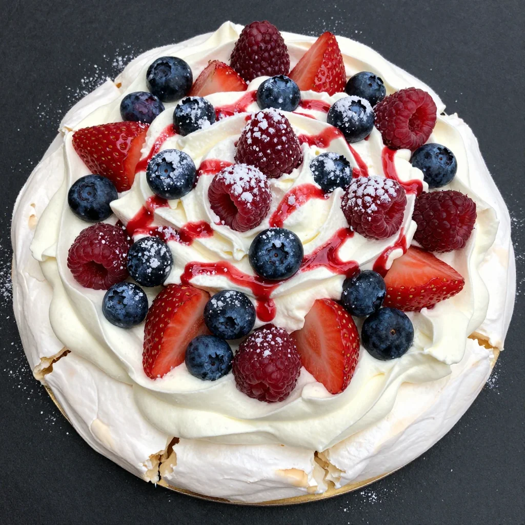 Showstopper Pavlova with Fresh Berries and Cream