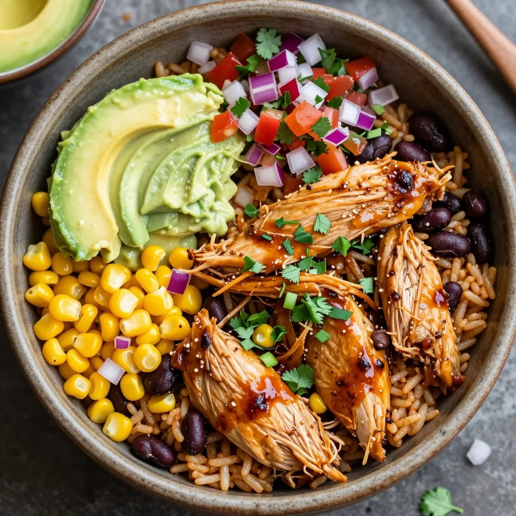 Slow Cooker Chicken Burrito Bowl Filling