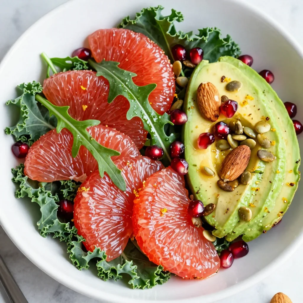 warm citrus salad with grapefruit and winter greens for new years detox
