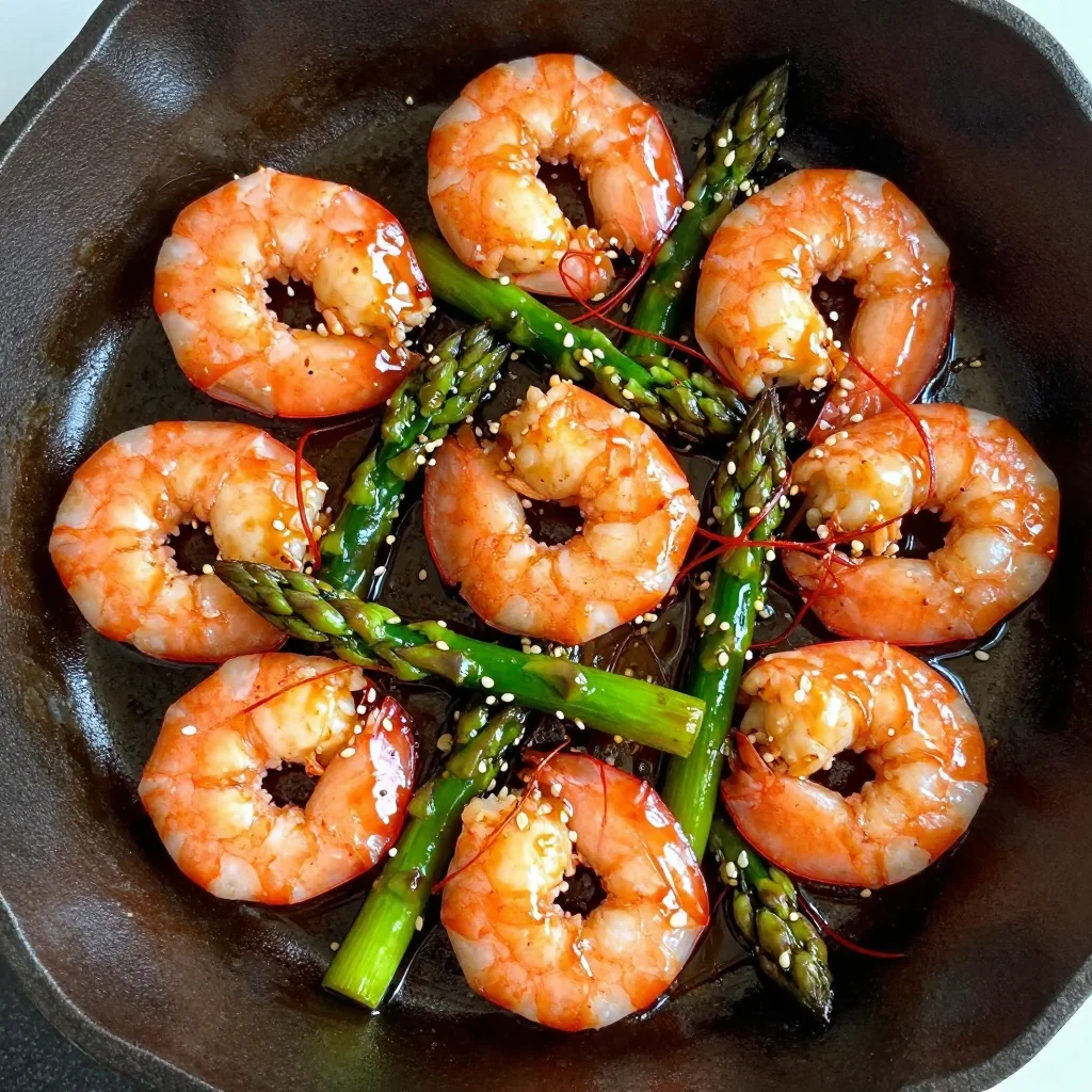 Honey Soy Glazed Shrimp And Asparagus Skillet