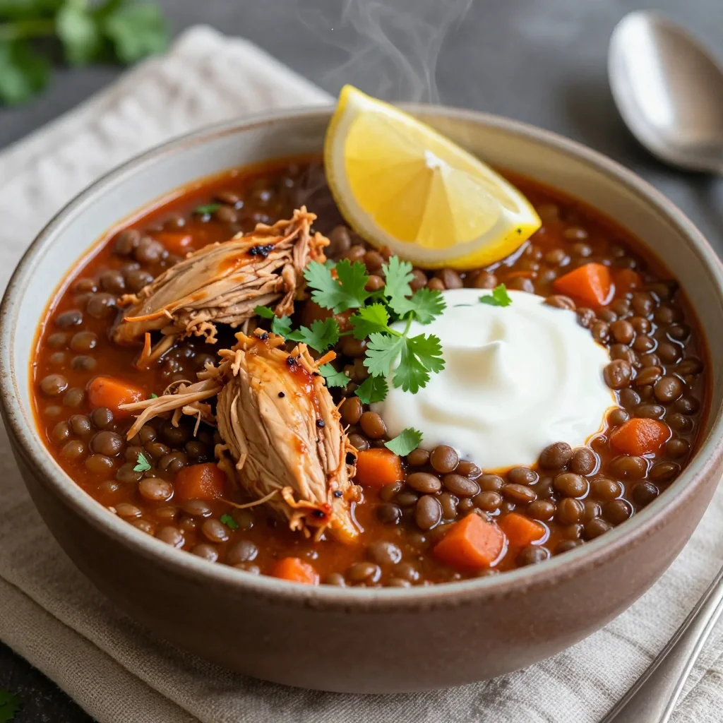 Easy Slow Cooker Chicken and Lentil Stew