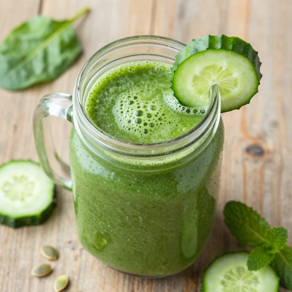 Winter Green Smoothie with Cucumber and Spinach