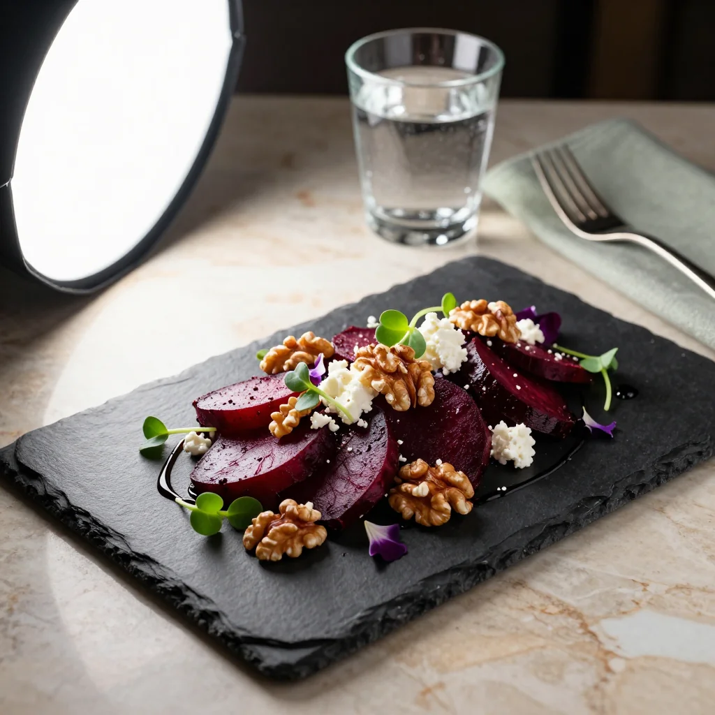 Roasted Beet and Goat Cheese Salad with Walnuts