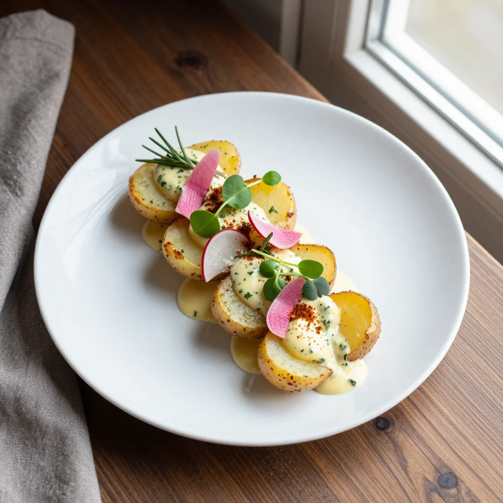 Crispy Smashed Potatoes with Garlic and Herb Butter