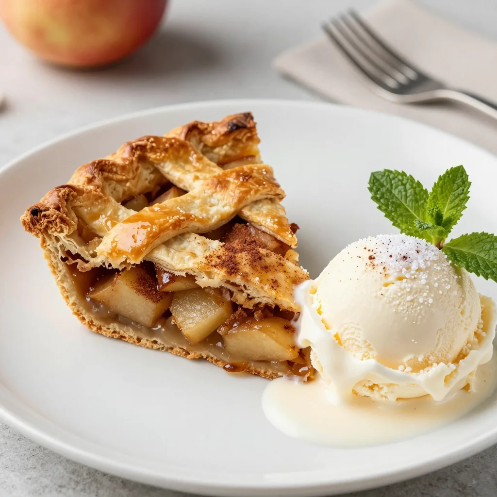Warm Apple Pie with a Flaky Lattice Crust for Winter Dessert