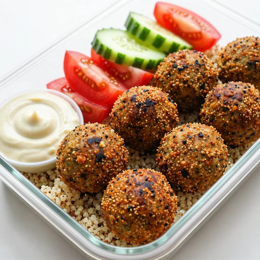 Crispy Baked Falafel Balls for Meal Prep Protein Packed Lunch