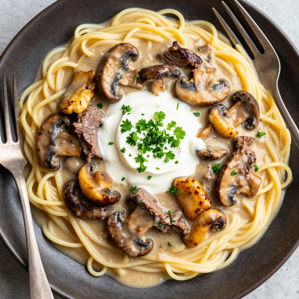 Easy Beef Stroganoff with Egg Noodles Recipe