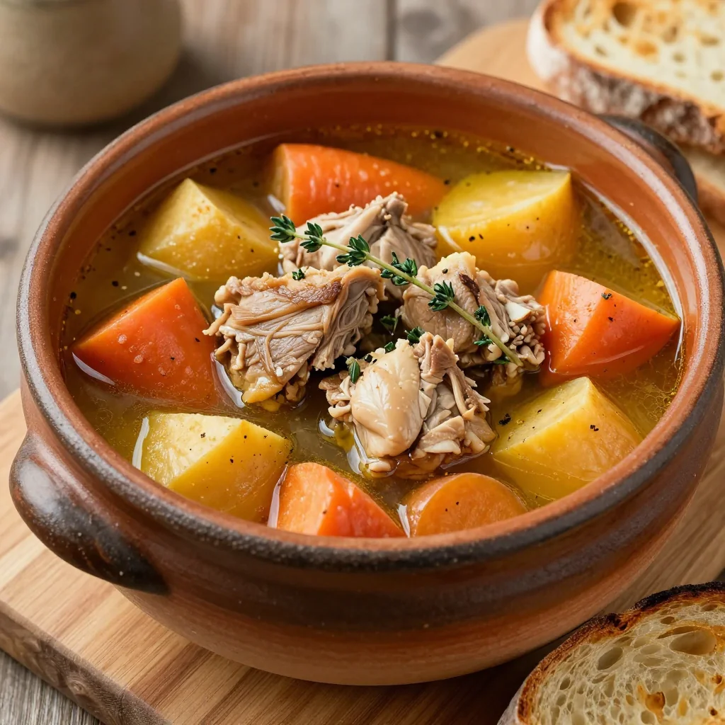healthy slow cooker chicken and root vegetable soup for january nights