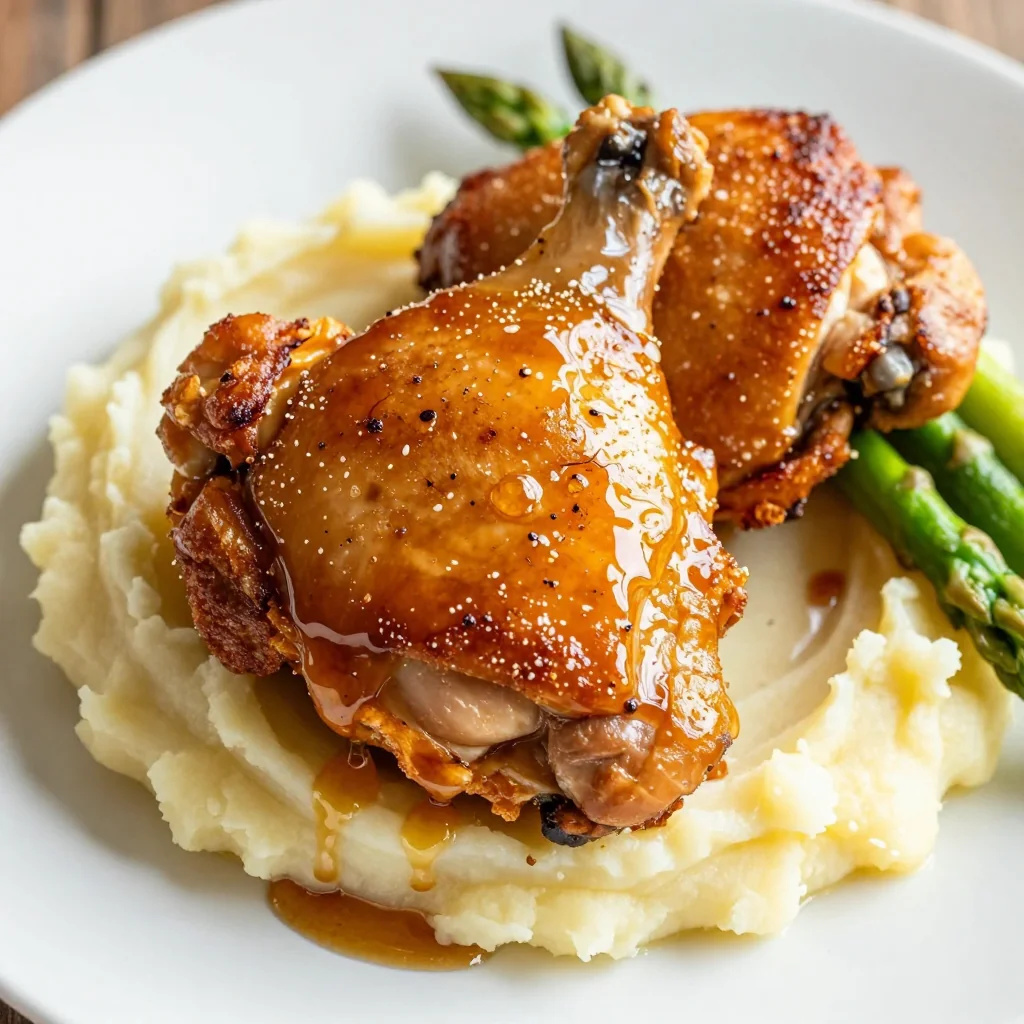 Crispy Baked Chicken Thighs with Honey Mustard Glaze for a Sweet and Savory Dinner