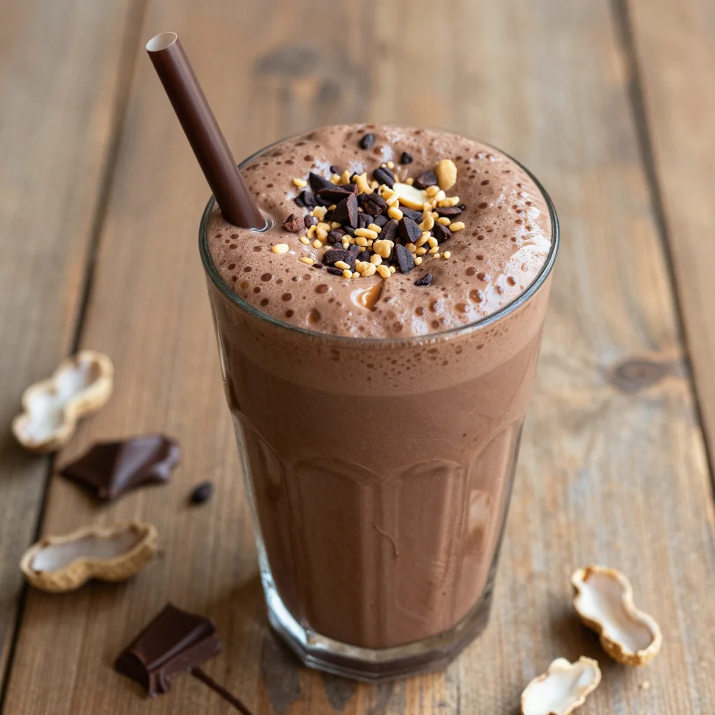 Healthy Chocolate Peanut Butter Smoothie For Energy