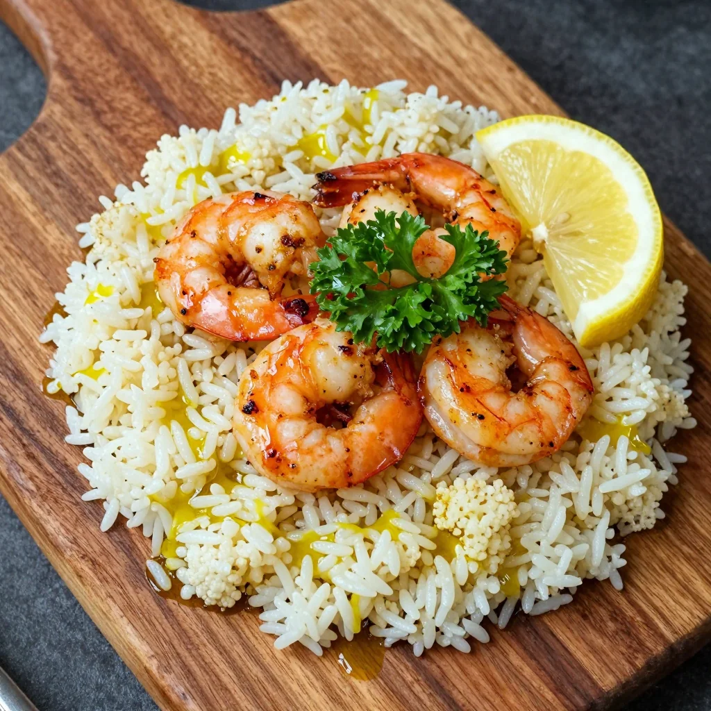 Quick Weeknight Freezer Shrimp and Cauliflower Rice
