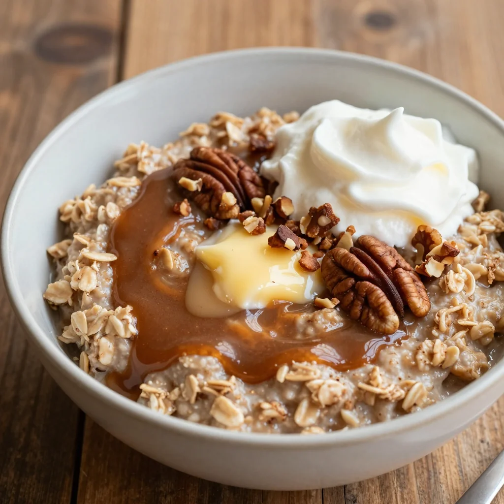 Warm Cinnamon Roll Oatmeal for a Sweet Breakfast Treat