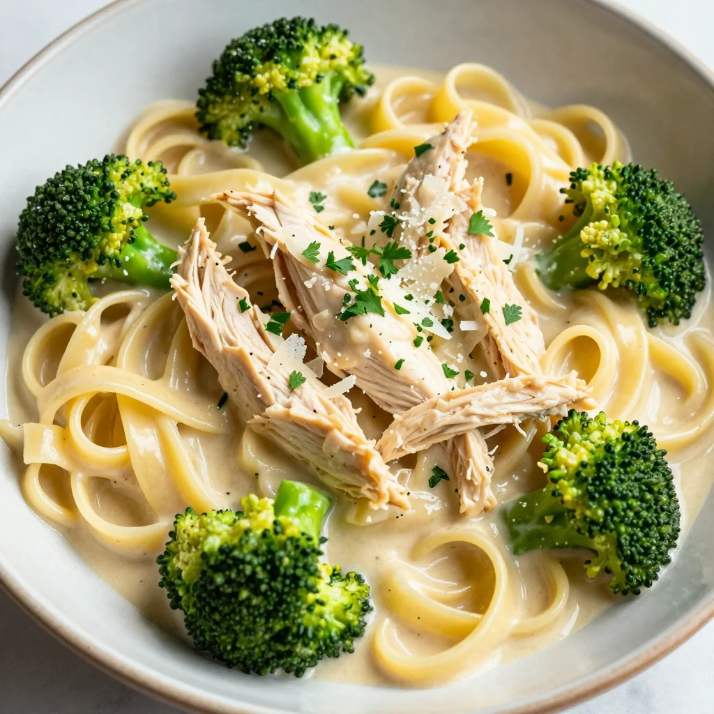 Quick Weeknight Freezer Chicken and Broccoli Alfredo
