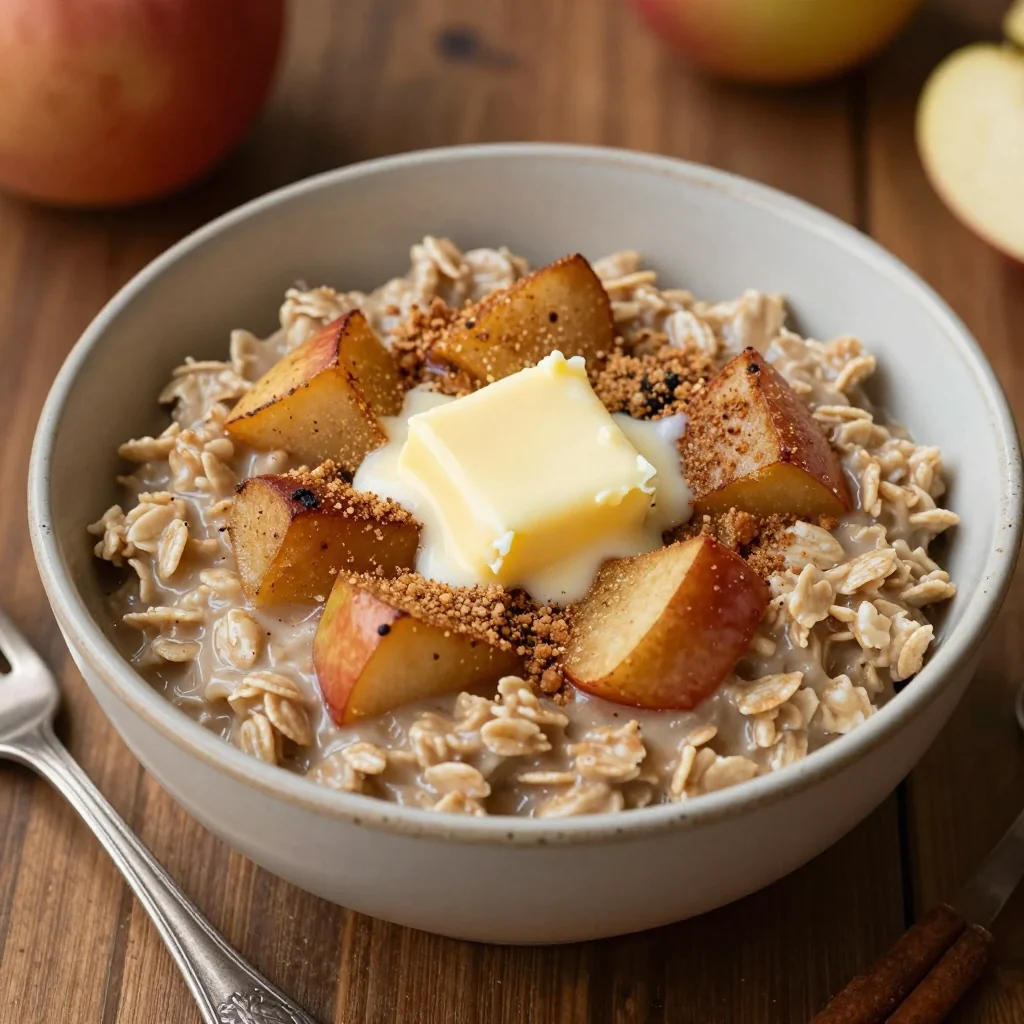 Warm Apple Pie Oatmeal for Winter Breakfasts
