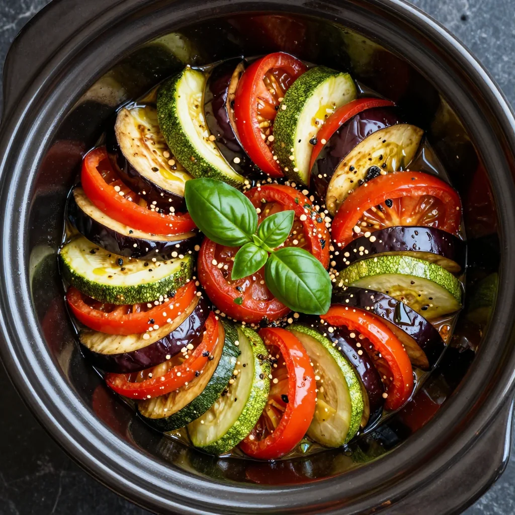 Slow Cooker Ratatouille for Vegan Comfort Dinner