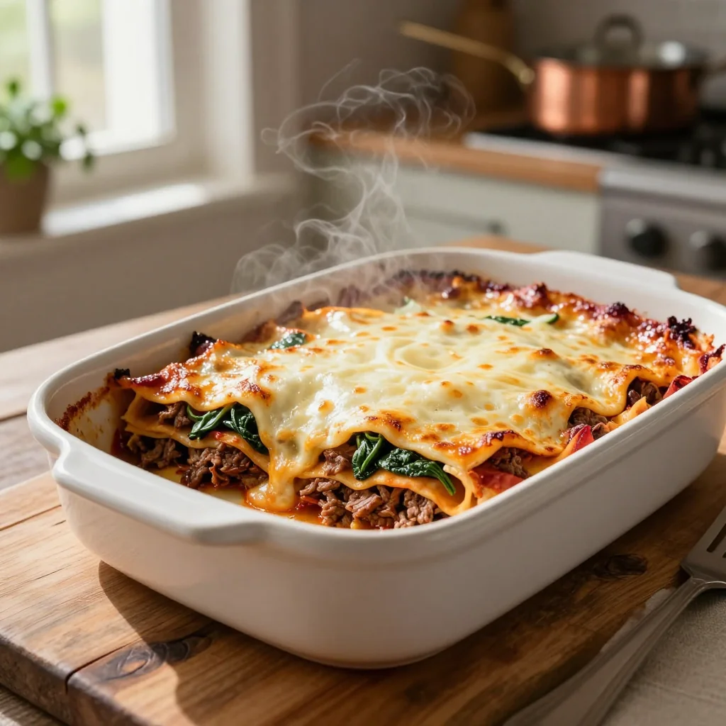 Beef Lasagna with Spinach