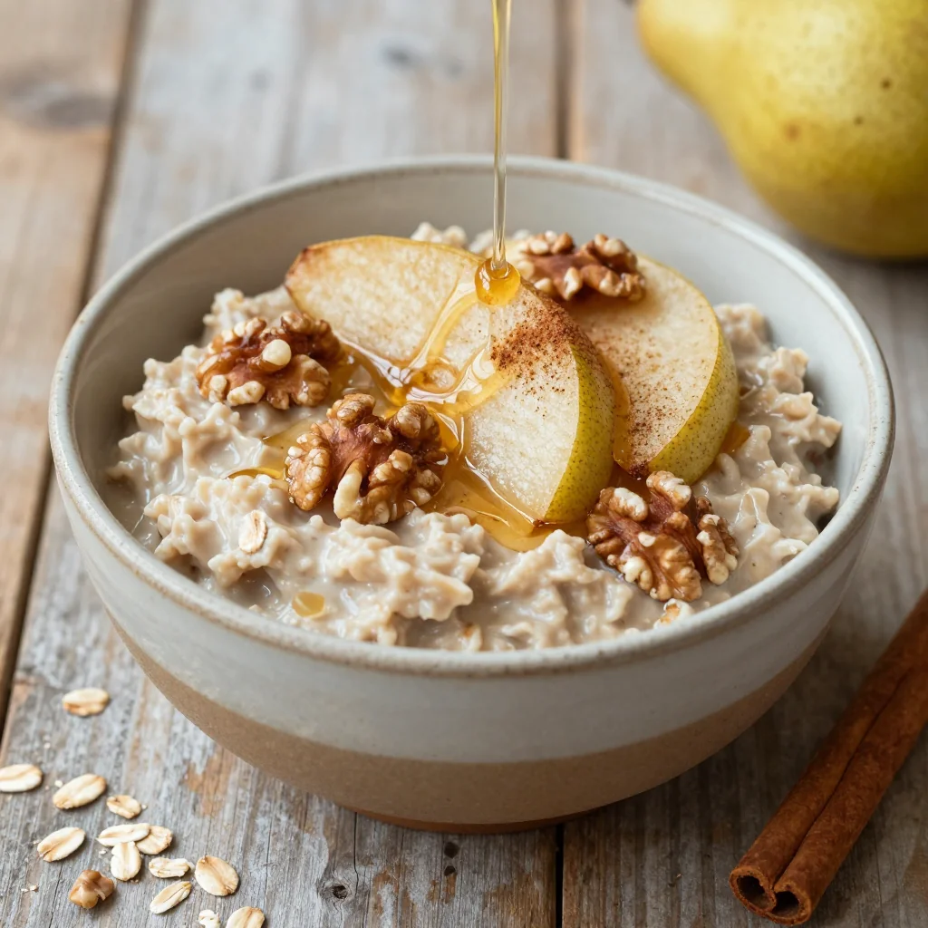 Warm Spiced Pear and Oatmeal for Cozy Vibes