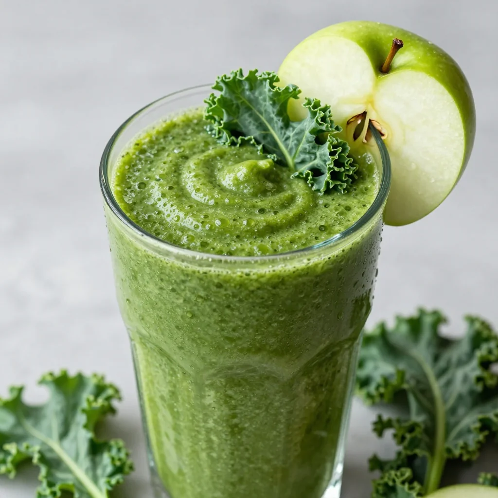 Detox Green Apple and Kale Smoothie for Mornings