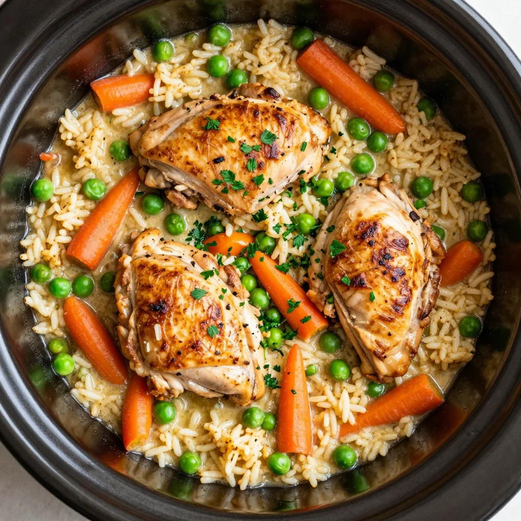 Cozy Slow Cooker Chicken and Rice Casserole Dinner