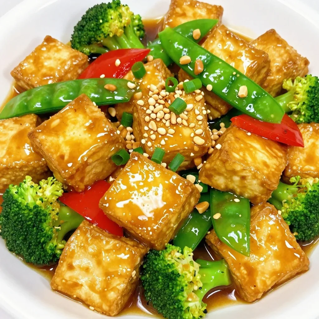 Crispy Tofu and Vegetable Stir Fry with Peanut Sauce