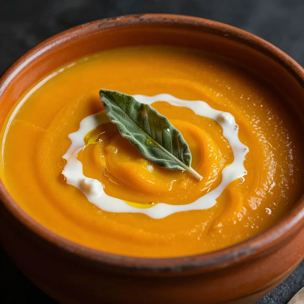 Creamy Vegan Butternut Squash Soup With Sage