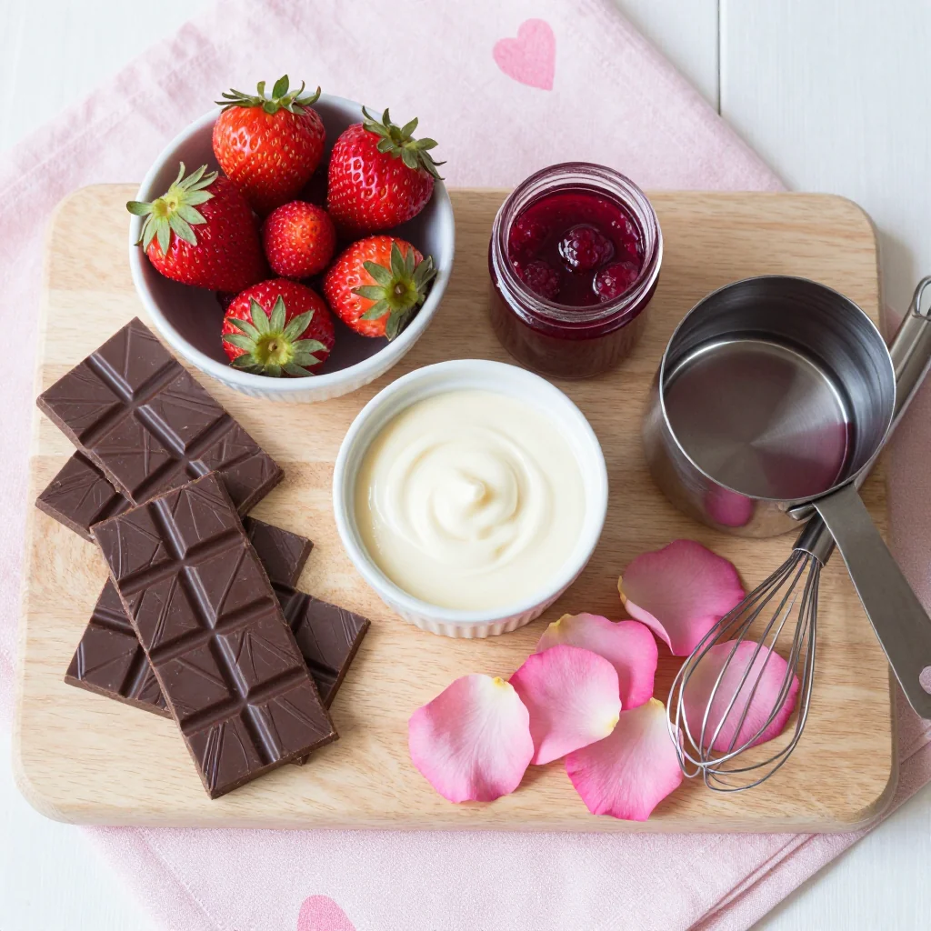 All ingredients for Easy Valentine’s Day Desserts