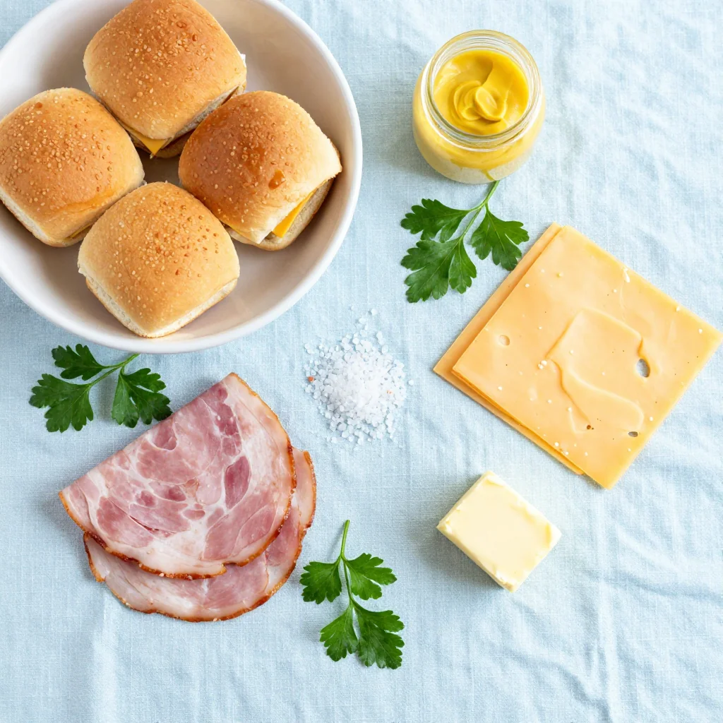 Ingredients for Ham and Cheese Sliders