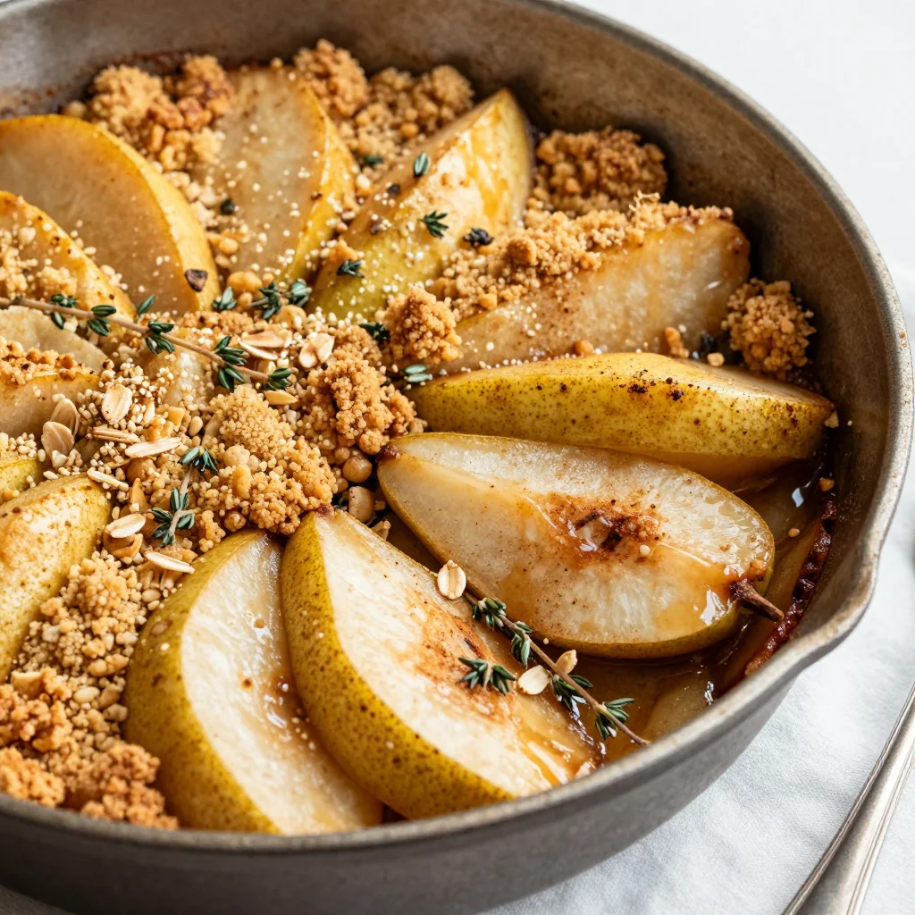 Warm Spiced Pear Crumble for a Healthy Treat