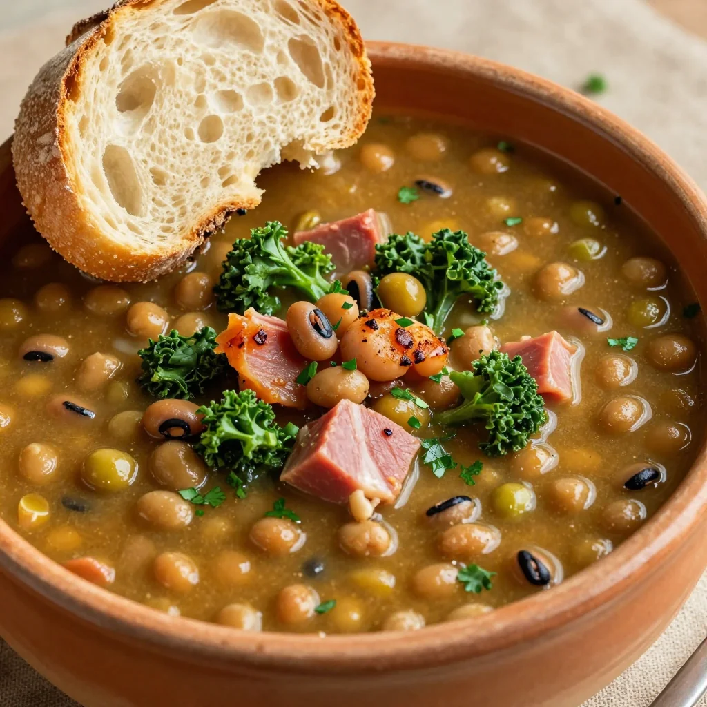 Hearty Black Eyed Peas Soup For New Year's Luck