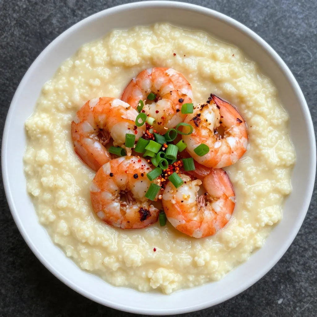 Clean Eating Shrimp And Cauliflower Grits Breakfast