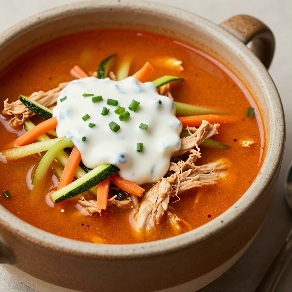Spicy Whole30 Buffalo Chicken Soup for Winter