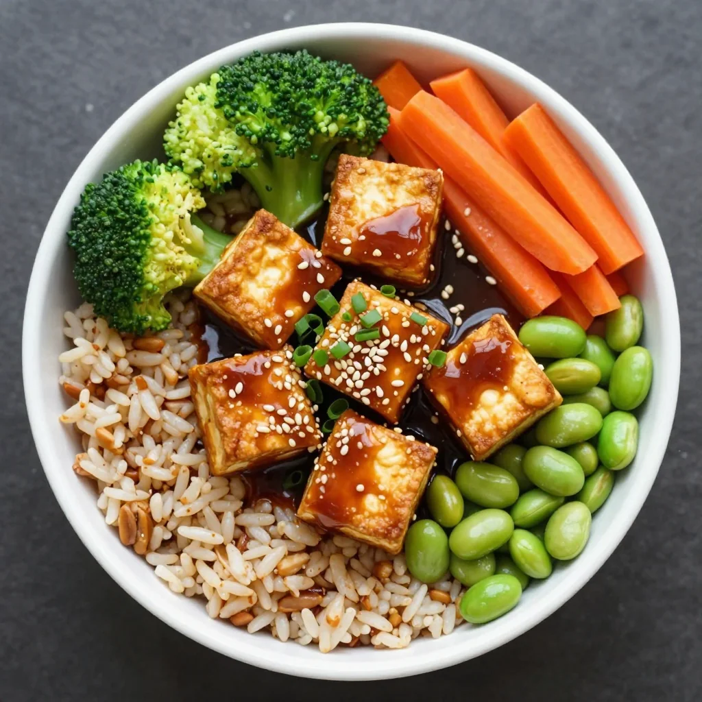 Meal Prep Teriyaki Tofu Bowls for Vegan Lunch