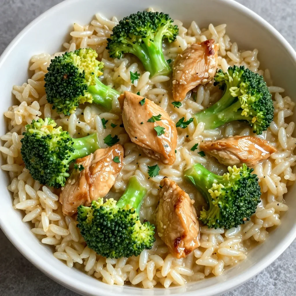 Easy One Pot Creamy Chicken and Broccoli with Rice