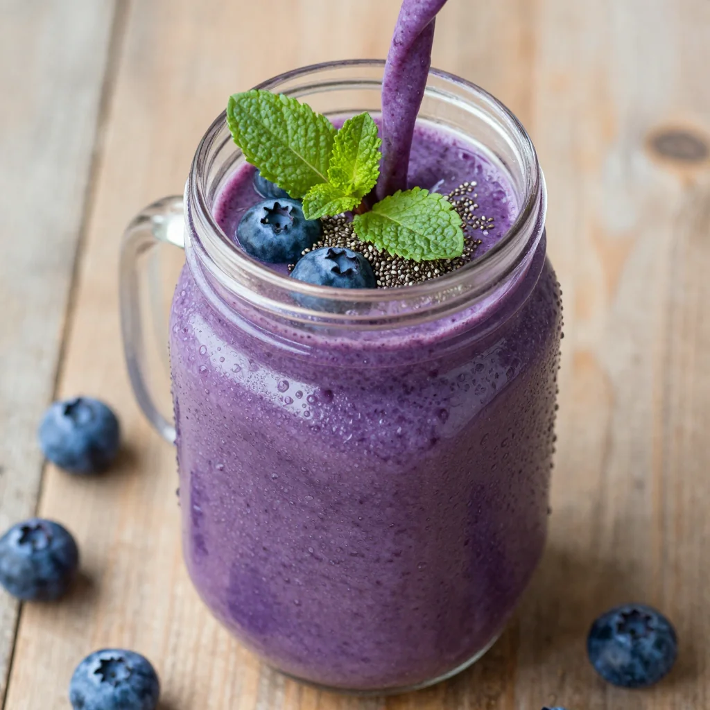 Healthy Blueberry Antioxidant Smoothie for Detox